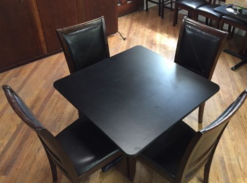 Lot of 5 -  36&#034; Square Restaurant Table Set w/ 4 Chairs