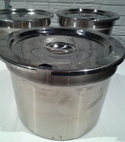Set of 3- Stainless Soup Buffet Warmer Inserts, 11 Quart