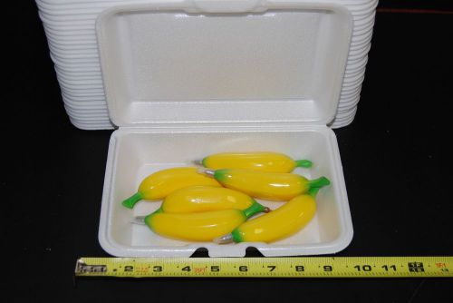 Lot Of 200pc Foam Hinged Lid Food Container 9&#034;x6&#034; Free Shipping