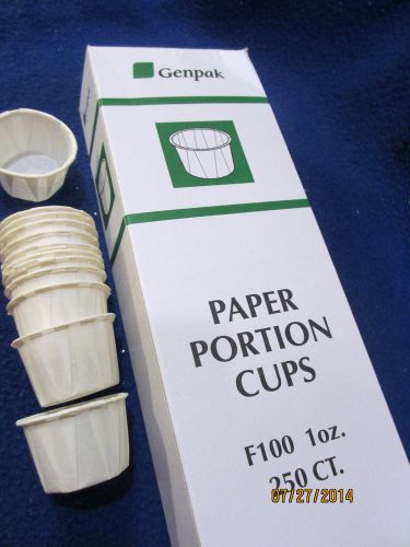 NOS 1 BOX (250) 1 OZ GENPAK PAPER PORTION CUPS CONDIMENTS PILL DISPENSER SAMPLE