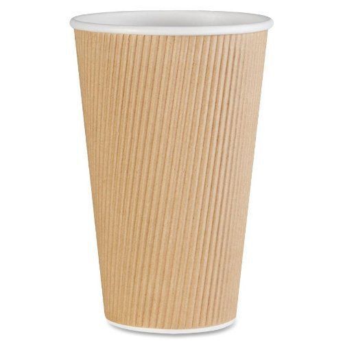 Genuine joe ripple hot cup - 16 oz - 500/carton - brown (11257ct) for sale