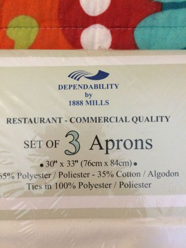 Set of 3 Aprons 30&#034;x33&#034; White 1888 Mills