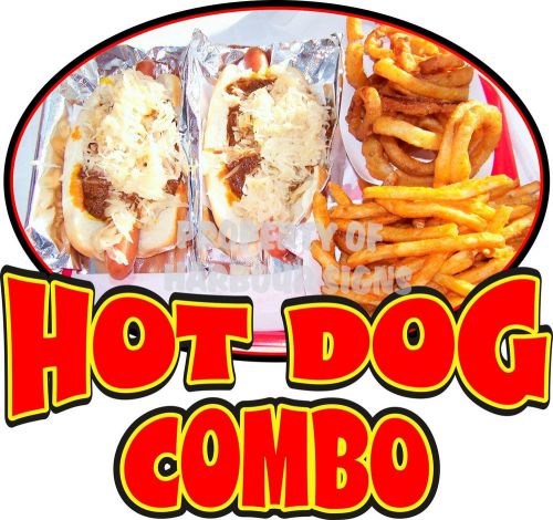 Hot Dog Combo Decal 14&#034; Hotdogs Cart Food Truck Concession Restaurant Sticker