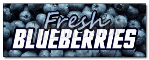 12&#034; FRESH BLUEBERRIES DECAL sticker fruit stand cart farmers market produce pie