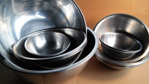 Commercial Stainless Steel Mixing Prep Bowls **17 Bowls**  Vollrath &amp; others