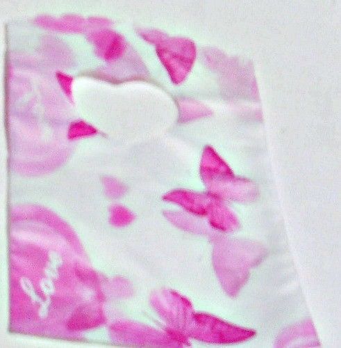 50 Butterfly Print Plastic Bag 5 1/2 x 3 1/4 Retail Shopping Gift Candy Bag