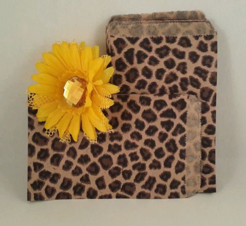 200 4x6 leopard print merchandise/treat/gift bags