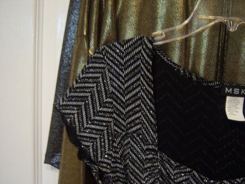 Lot of Sparkly/ Party-wear- 4 Tops (1 silk), Formal Black Wrap 16in x 72in