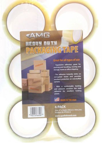 6 Rolls AMG Heavy Duty Packing Tape 2&#034; x 165&#039; each (55 yds) BRAND NEW ITEM
