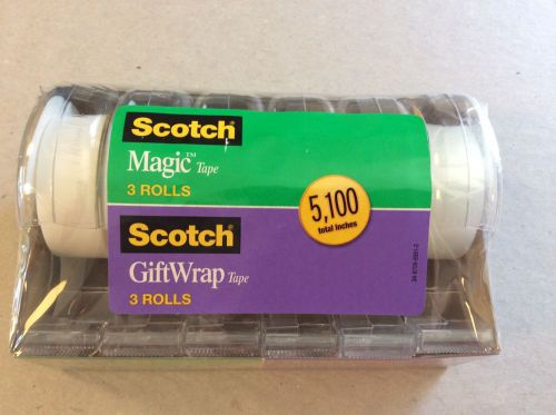 New seal package 6 rolls of Scotch tape magic + gift tape  5100 total inches