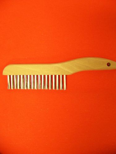 Two Row Stainless Steel Scratch Brush with Shoe Handle