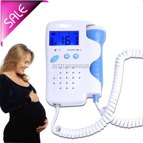 Fetal heart detector baby doppler sound heart monitor 3mhz probe fda safe model for sale