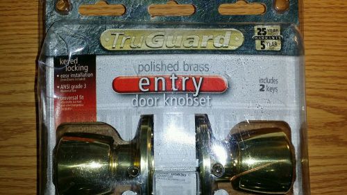Tru Guard Polished Brass Combination Entry Lockset
