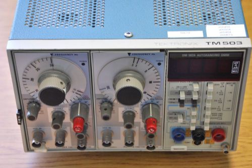 Tektronix TM503 w/ two FG 503 Frequency Generator and DM 502A autoranging DMM