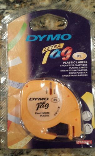 Dymo 91331 LetraTag Tape, 1/2&#034;x13&#039;, Plastic, Pearl White