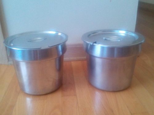 st-81/2 Commercial Stainless 8 QT Steam Table Insert Round Soup Warmer with lids