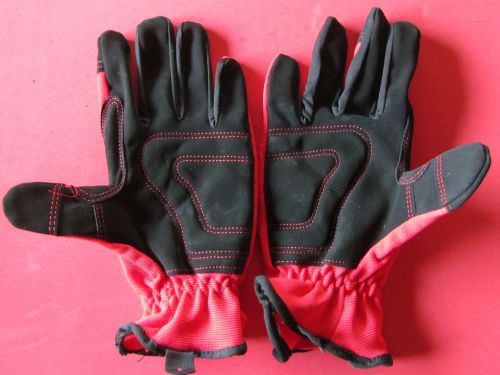 High dex work glove~&#034;firm grip&#034;~red~large~padded~syn leather~spandex~new for sale