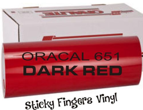 1 roll dark red oracal 651 vinyl sheet 12&#034; x 5 ft  craft sign for sale