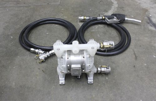 Pneumatic diaphragm transfer pump with hoses and manual nozzle for sale