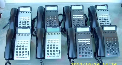 Lot of (8) NEC Dterm Series E Business DTP-8D-1 (BK) Phones w/handsets