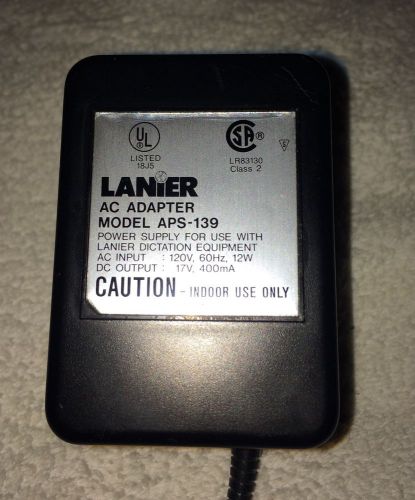 Lanier AC POWER SUPPLY, APS-139 17v 400mA