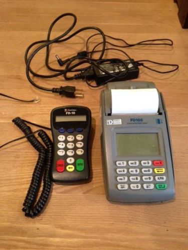 First data fd100 merchant credit card machine with pin pad, wells fargo &amp; others for sale