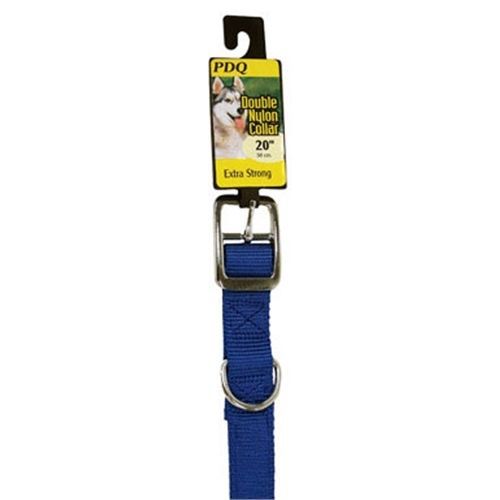 PDQ Dog Collar 1 in. W, 20 in. Nylon Blue