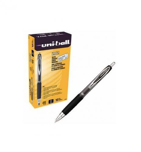 Uni-ball 207 retractable gel rollerball pen medium point black 12ct san 33950 for sale