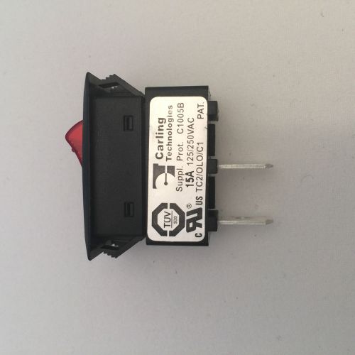 Carling off / on rocker switch built in thermal circuit breaker  ac / dc 10a for sale
