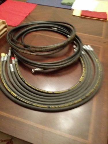 9 new parker 451tc-4 hydraulic hose assemblies &amp; 50 stat-o-seal washers for sale