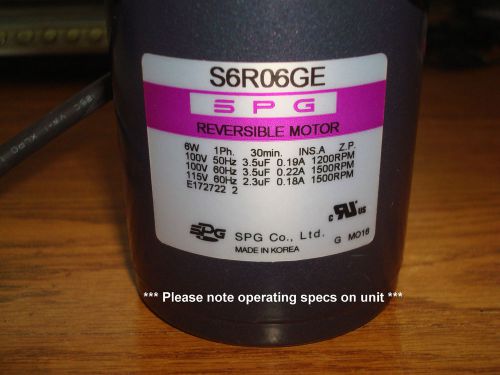 SPG S6R06GE 1Phase motor w/15:1 gear head VGC