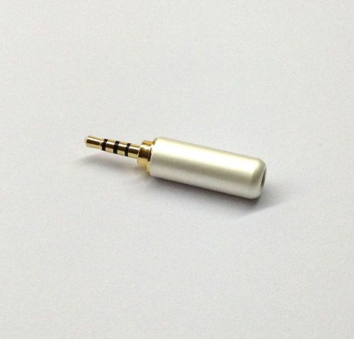 2.5mm 4 Pole Male Repair headphone Jack Plug Metal Audio Soldering &amp; White cover