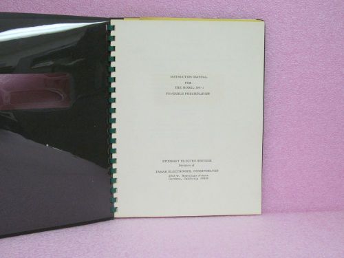 Stoddart Manual 390-1 Tuneable Preamplifier Instruction Manual w/Schematics