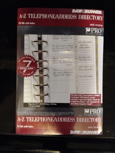 Dayrunner #88205 p/n 484-190 a-z telephone/address directory inserts for sale