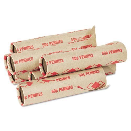 NEW PM COMPANY 65029 Preformed Tubular Coin Wrappers, Pennies, $.50, 1000