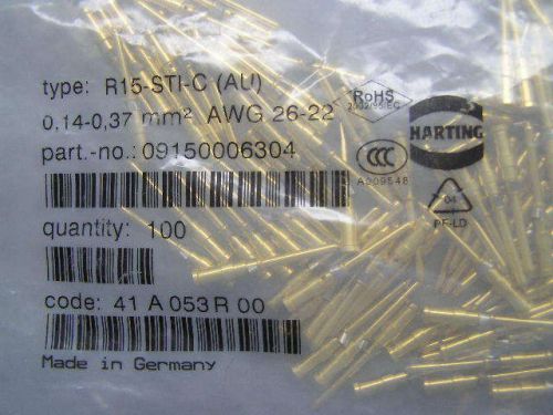Harting r15-sti-c (au) 0,14-0,37 mm2 awg 26-22 male crimp contact 09150006304 for sale
