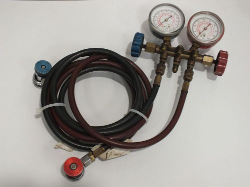 Robinair a/c manifold gauge set w/ hoses for r-22 r-12 r-502 for sale