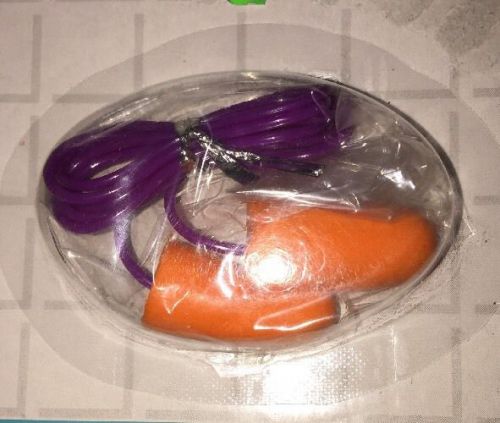 Orange Soft Ear Plug with Purple String New