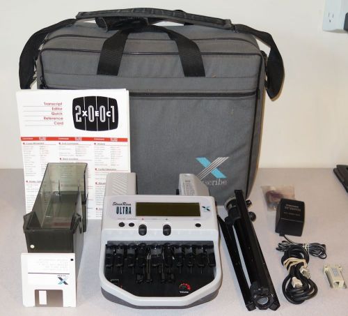 Xscribe stenoram ultra steno machine w/tripod, tray, power supply &amp; case for sale