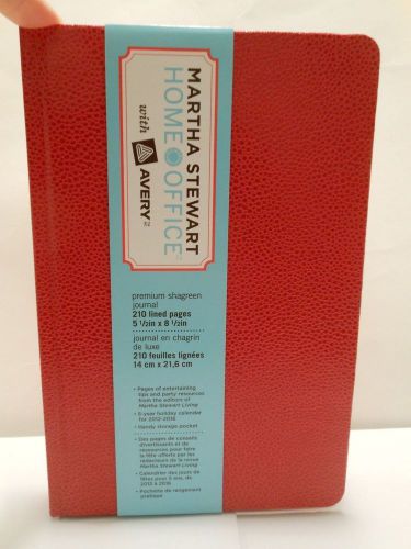 MARTHA STEWART Home Office Premium Shagreen Textured Journal 5.5x8.5 NEW RED