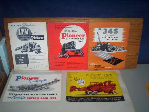 Lot of 5 Pioneer Rock &amp; Stones Crushing Conveyors Screeners Plants Brochures