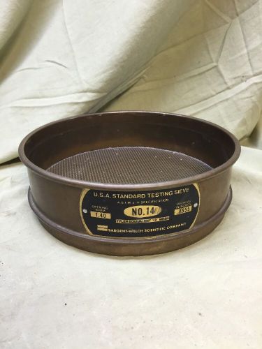 Sargent welch brass usa standard sieve no  14 shaker box for sale