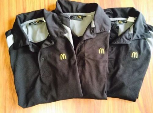 McDonalds ( Lot Of 3 ) Black Work Shirts - Sz Xs