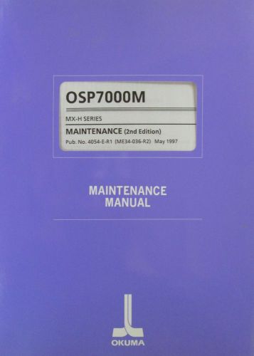 CNC SYSTEMS OKUMA OPERATION MANUAL BOOK OSP7000M OSP700M