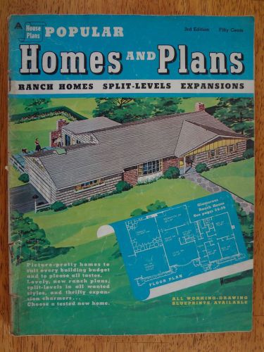 Vintage Mid Century 1958 POPULAR Homes AND Plans Floor Plan Book