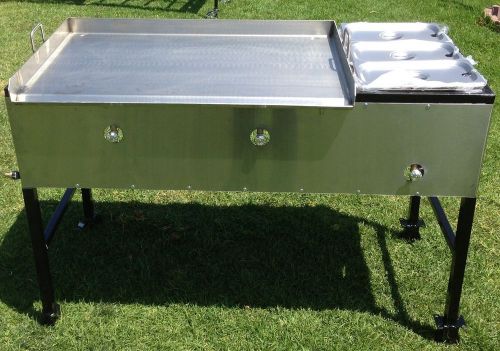 NEW 48&#034; Taco Cart Griddle &amp; Steam Table On Wheels  Propane