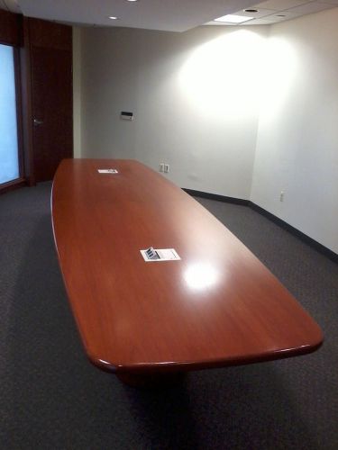 HUGE 15&#039;- long (180&#034;) Conference Table - 2 sect. - w/A/V hook-up - 3-part base