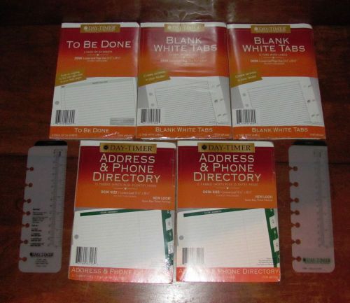 Day-Timer Planner Refill Lot ~ Blank Tabs Address Phone ~ Desk Size 5.5 x 8.5&#034;