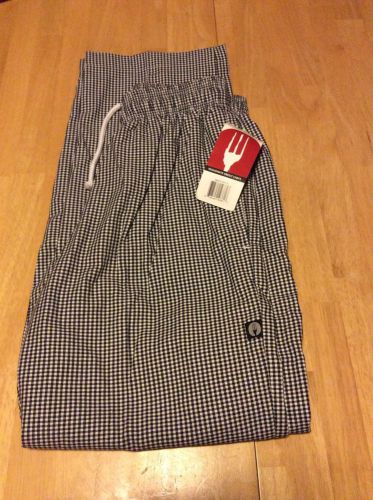CHEF WORKS POLY COTTON CHEFS CHECKED PANTS SIZE SZ  S UNISEX BAGGIES