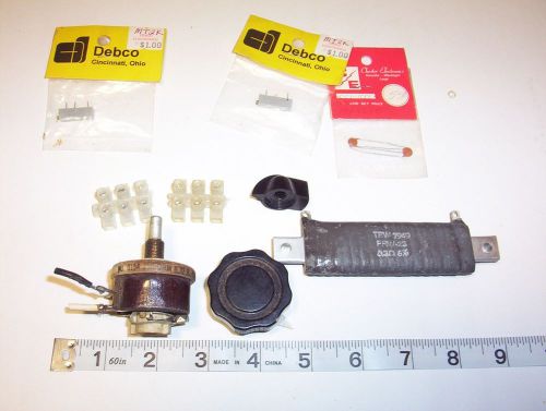 Electronic Component Assortment, Trim Pots, Power Resistor, Reostat, Knobs, Caps